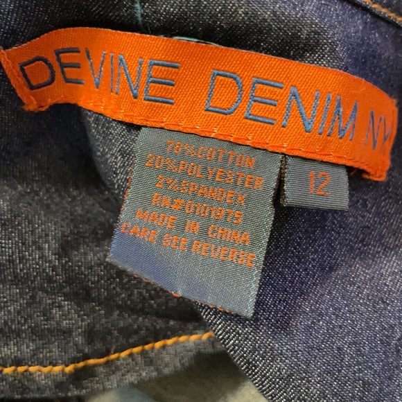 Long Denim Coat / Dark Wash / Silver Hardware/ Size 12/ Devine Denim NY - Picture 8 of 8